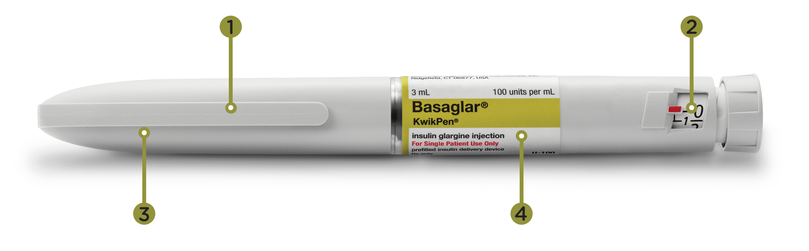 BASAGLAR (insulin glargine) injection 100 units/mL prefilled KwikPen® with information about product features